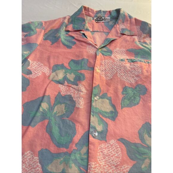 Hilo Hattie Hawaii Pink Vintage 80s Floral Short Sleeve Button Up Shirt Size XL - Picture 3 of 7